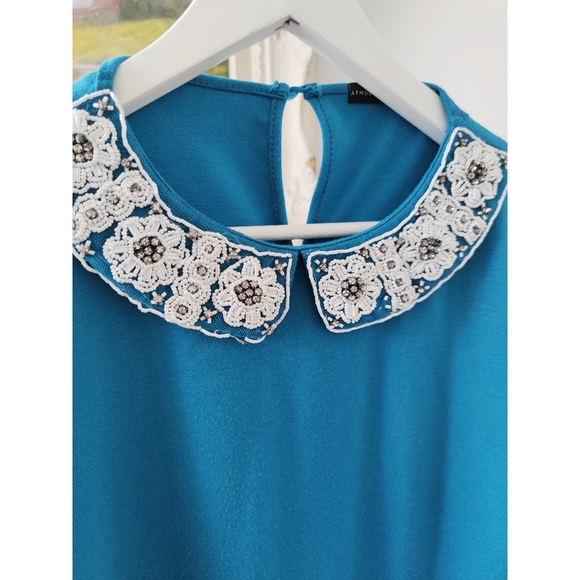 ATMOSPHERE blue beaded collar mini dress - Picture 2 of 5